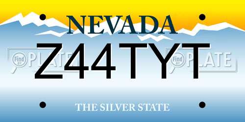 Z44TYT Nevada License Plate