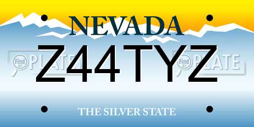 Z44TYZ Nevada License Plate