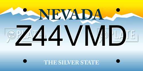 Z44VMD Nevada License Plate