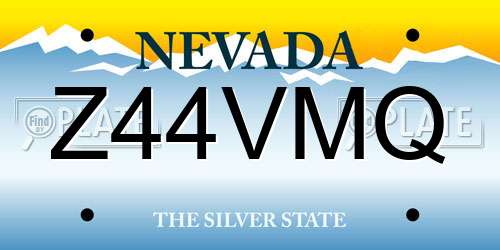 Z44VMQ Nevada License Plate