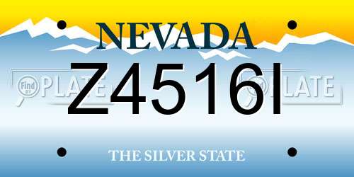 Z4516I Nevada License Plate