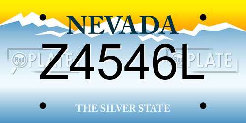 Z4546L Nevada License Plate