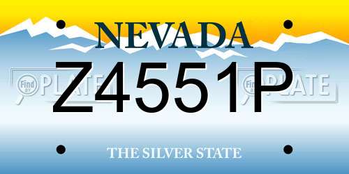 Z4551P Nevada License Plate
