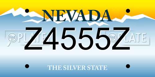 Z4555Z Nevada License Plate