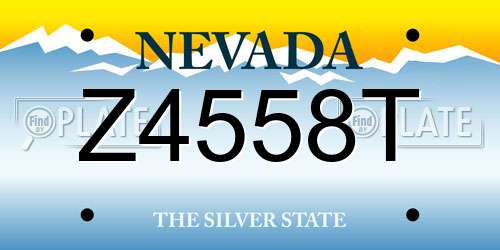 Z4558T Nevada License Plate