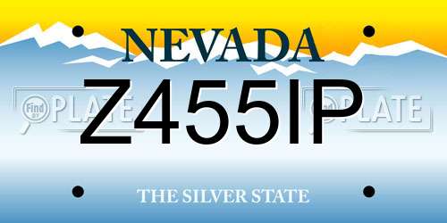 Z455IP Nevada License Plate