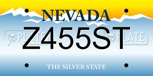 Z455ST Nevada License Plate