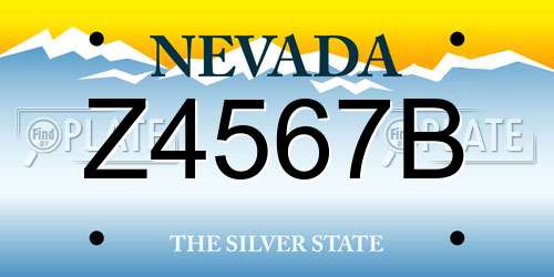 Z4567B Nevada License Plate