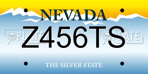 Z456TS Nevada License Plate