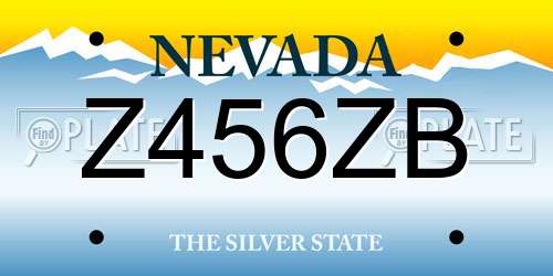 Z456ZB Nevada License Plate