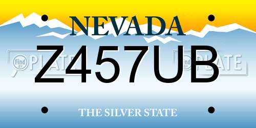 Z457UB Nevada License Plate