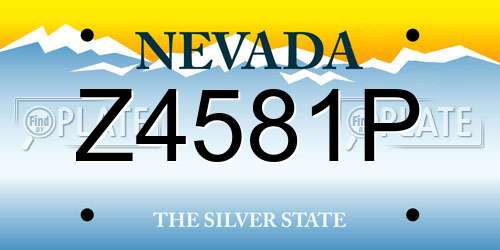 Z4581P Nevada License Plate
