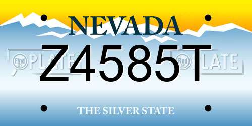 Z4585T Nevada License Plate