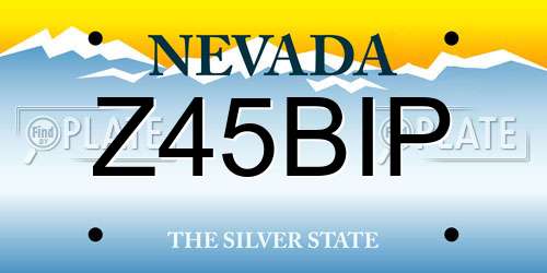 Z45BIP Nevada License Plate
