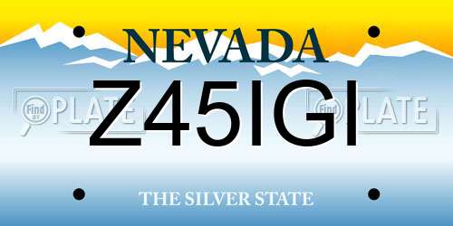 Z45IGI Nevada License Plate