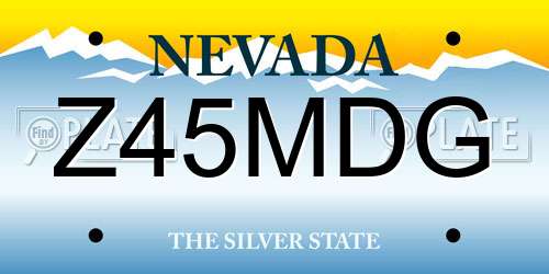 Z45MDG Nevada License Plate