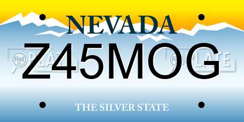 Z45MOG Nevada License Plate