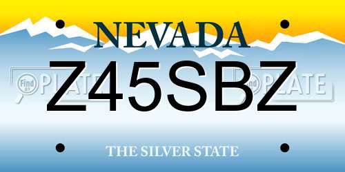 Z45SBZ Nevada License Plate