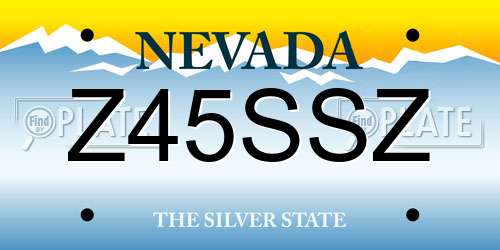Z45SSZ Nevada License Plate