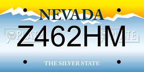 Z462HM Nevada License Plate