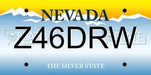 Z46DRW Nevada License Plate
