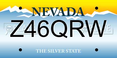 Z46QRW Nevada License Plate
