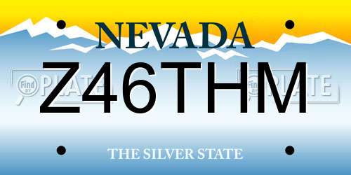 Z46THM Nevada License Plate