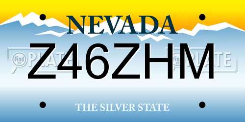 Z46ZHM Nevada License Plate
