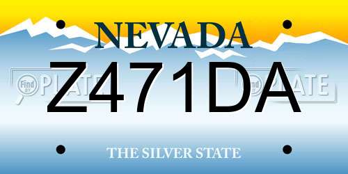 Z471DA Nevada License Plate