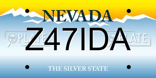 Z47IDA Nevada License Plate