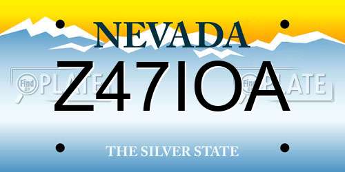 Z47IOA Nevada License Plate