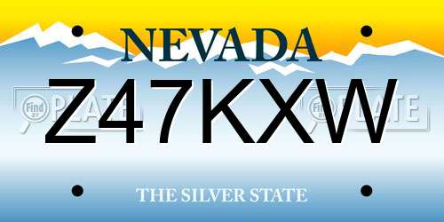 Z47KXW Nevada License Plate