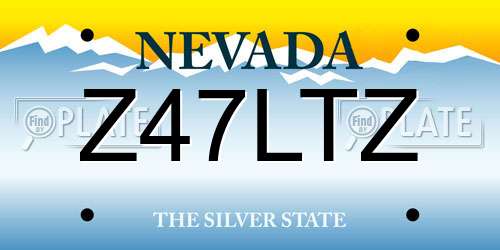 Z47LTZ Nevada License Plate