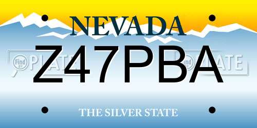 Z47PBA Nevada License Plate