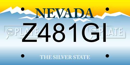 Z481GI Nevada License Plate