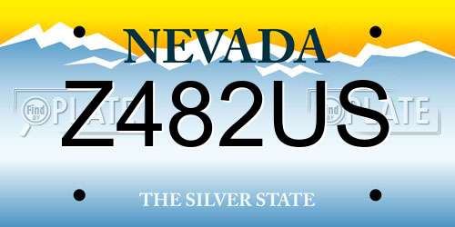 Z482US Nevada License Plate