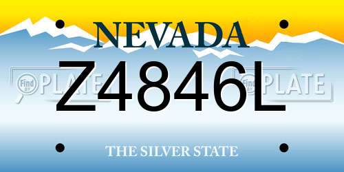Z4846L Nevada License Plate