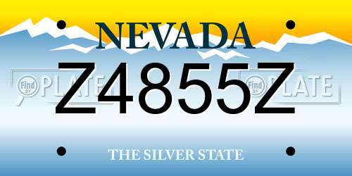 Z4855Z Nevada License Plate