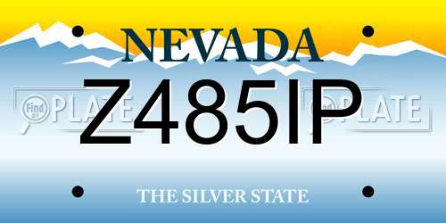 Z485IP Nevada License Plate