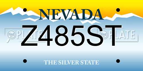 Z485ST Nevada License Plate