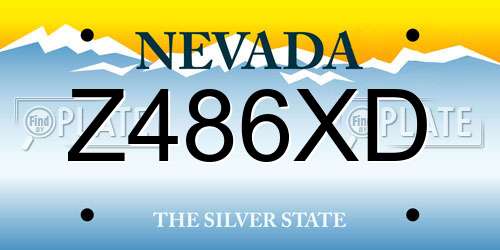 Z486XD Nevada License Plate