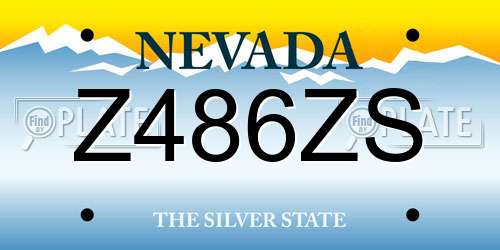 Z486ZS Nevada License Plate