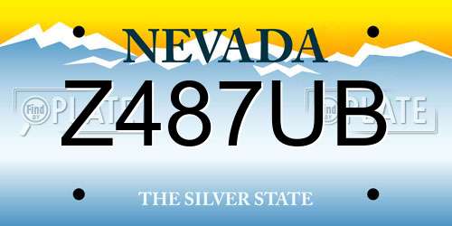 Z487UB Nevada License Plate