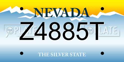 Z4885T Nevada License Plate