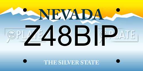 Z48BIP Nevada License Plate