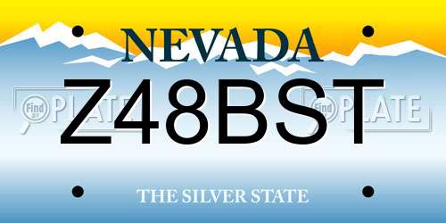 Z48BST Nevada License Plate