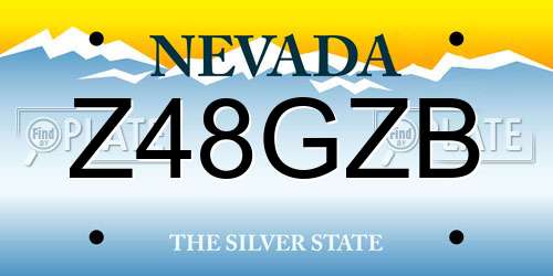 Z48GZB Nevada License Plate
