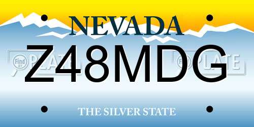 Z48MDG Nevada License Plate