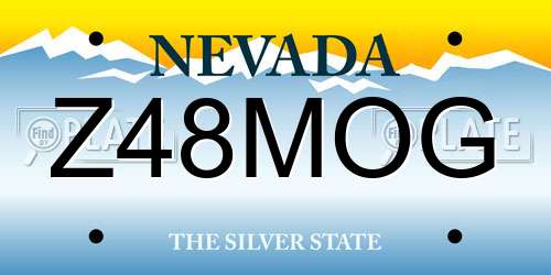 Z48MOG Nevada License Plate