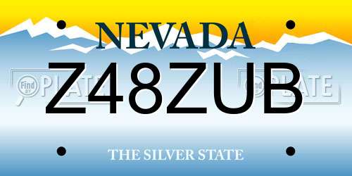 Z48ZUB Nevada License Plate